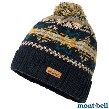 【mont-bell】雙層無縫針織保暖護耳混紡羊毛帽.毛線帽_1118584 BGN 藍綠