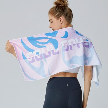 冰絲涼感運動毛巾 迷彩藍