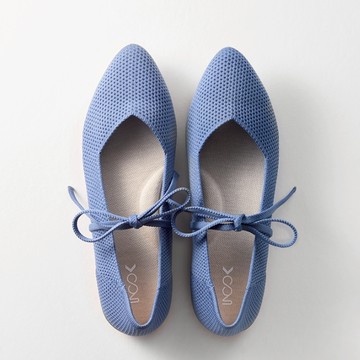 inooknit | 鉤針背心平底鞋 灰湛藍 | Crochet Top Flats