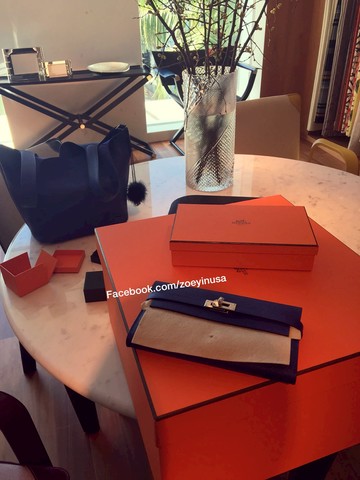 Hermès 愛馬仕 kelly wallet 凱莉長夾 7T 閃電藍+銀扣【二手好物】