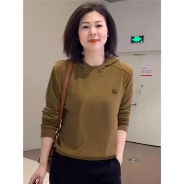 歐洲站2026冬季新款雙面德絨內搭衛衣寬松顯瘦百搭加絨帽衫女裝潮