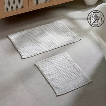 【SOLO歐洲家居】LCW Home 吸水地墊 淺灰迷宮紋 2件1組 純棉 土耳其地毯