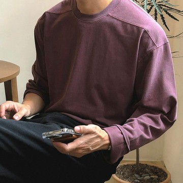 正韓高密度素色水洗棉肩線剪裁長袖T恤 5色 YUPPIE 預購商品 0908
