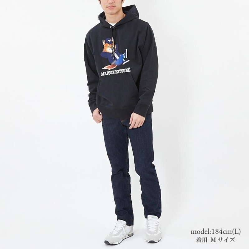 メゾンキツネ MAISON KITSUNE メンズ パーカー DRESSED FOX PRINT