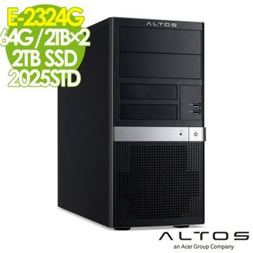 Acer 宏碁 Altos T110F6 商用伺服器 (E-2324G/64G/2TBx2+2TB SSD/2025STD)