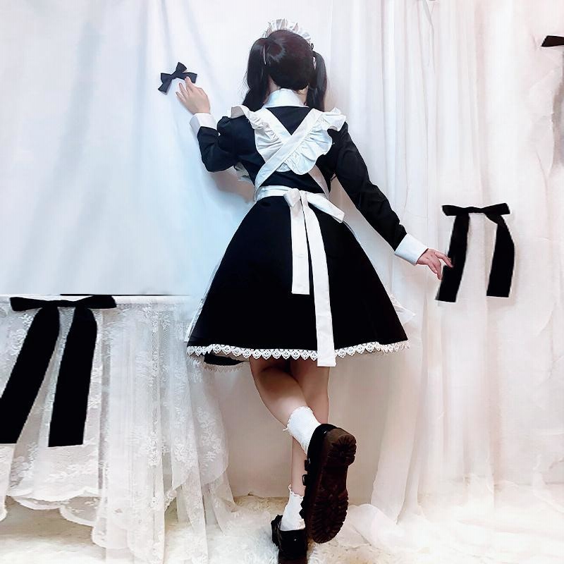 即納 高品質 メイド服 ワンピース 長袖 コスプレ ロリータ クラシカル ...