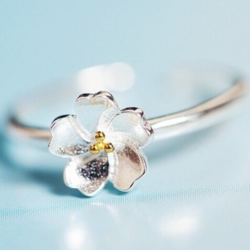 現貨+預購 925純銀戒指 銀飾-櫻花造型簡約唯美母親節生日情人節禮物女配件73ae22【獨家進口】【米蘭精品】