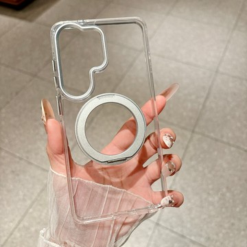 氣囊防摔透明手機殼 360旋轉磁吸支架 適用三星 Galaxy S26 S24 s25 ultra A56 A57防摔殼