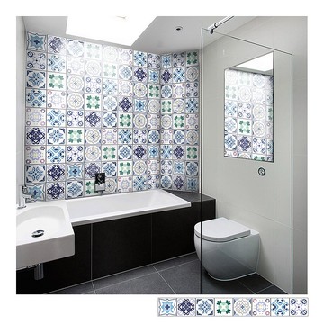 復古花磚壁貼 BM款 歐風自黏壁紙 瓷磚牆貼 磁磚貼紙 踢腳線 防水