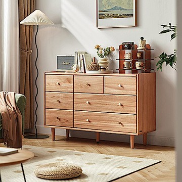 林氏木業北歐森鄰系列實木1.2M七斗櫃 VR1E (H014366418)