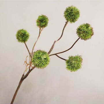 北歐板栗果吊果植毛葉子綠植仿真植物樹枝服裝家居櫥窗樣板房