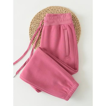 純棉運動褲女春秋 2025新款西瓜紅加絨款 休閑衛褲女秋冬束腳褲子