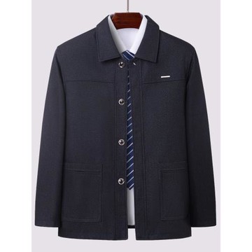 爸爸秋裝外套中老年休閑夾克老年人寬松加絨爺爺上衣春秋冬季男裝