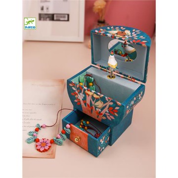 Djeco兒童首飾盒收納女孩音樂盒八音盒旋轉跳舞女生木質生日禮物