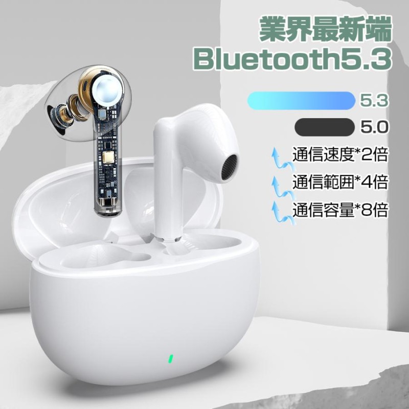 ワイヤレスイヤホン Bluetooth5.3 180日保証 技適認証 HIFI高音質 軽量 小型 ENCノイズキャンセリング 低遅延 AAC  マイク内蔵 iPhone android 左右分離型 | LINEブランドカタログ