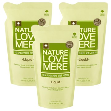 NATURE LOVE MERE 奶瓶清潔液補充包  500ml  3包
