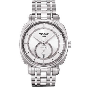 TISSOT 天梭 官方授權 T-Lord 獨立小秒針機械腕錶 1212購物節 送禮推薦-銀/40mm T0595281103100