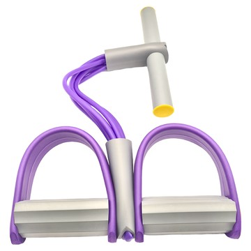 OMG 升級6管加粗 腳蹬拉力器 仰臥起坐健腹訓練輔助器 家用瑜伽彈力繩 - 紫色  45 x 25cm  1組