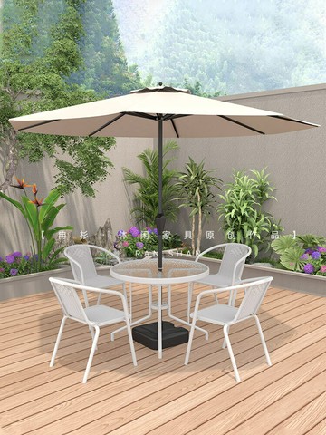 含運 戶外桌椅庭院露天陽臺休閑室外花園防水防曬簡約現代鐵藝三件套