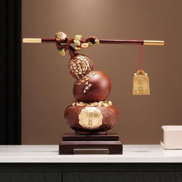 稱心如意福祿葫蘆擺件 開運物 聚寶盆元寶秤桿吉祥擺飾 玄關客廳新居開業吉祥物 開業招財裝飾 禮物