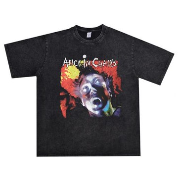 數碼直噴愛麗絲囚徒Alice In Chains搖滾樂隊寬松純棉男女T恤短袖
