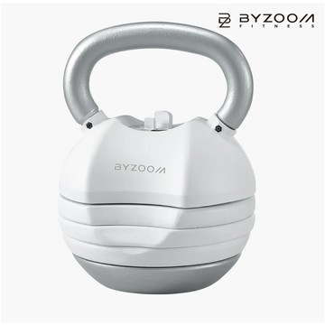 【官網限定】BYZOOM Pure Series可調式壺鈴 50LB 白 / BZ-AKB-W-50LB