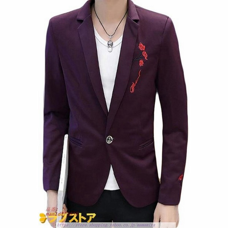 メンズ ジャケット オシャレ 韓国風 カジュアル テーラード スーツ ビジネス 通勤 ワ アウター アウター ジャケット 刺繍絵付 白 ストリート系 スリム 秋 黒 春 通販 Lineポイント最大get Lineショッピング