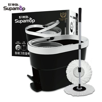 好神拖 旗艦系列智能三效旋轉拖組(1桶+1拖+2布)