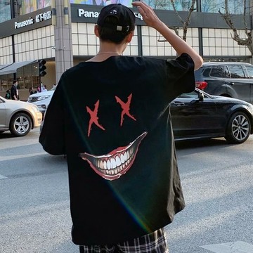 韓版夏季衣服 素t 潮流 日系 短袖T恤 男生 寬鬆 嘻哈 大尺碼 情侶 五分袖 印花T 短T（CCW148）【壹號站】