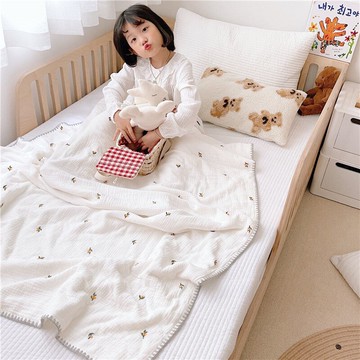兒童蓋毯夏季紗布嬰兒小被子寶寶空調被薄款純棉毯子幼兒園蓋被