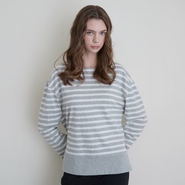 GIORDANO 女裝條紋船領長袖上衣【雙色任選】