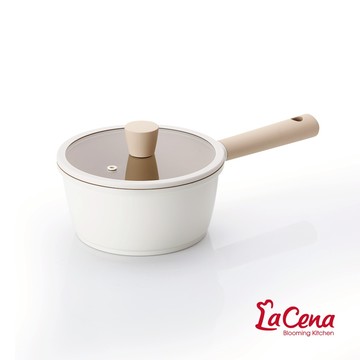 【韓國LaCena】 暖香草陶瓷奶鍋組18cm/附鍋蓋/IH電磁爐適用/韓國原裝進口