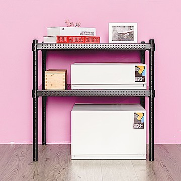 dayneeds 沖孔 60x45x60cm二層收納架(烤漆黑) 層架/置物架/儲藏架