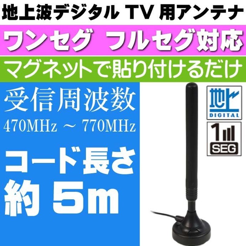 地上波デジタルTV用アンテナ ワンセグ フルセグ対応 DAN04 高感度 マグネット式ロッドアンテナ 地デジ アンテナ max74 通販  LINEポイント最大0.5%GET | LINEショッピング