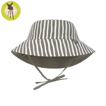 德國 Lassig - 嬰幼兒抗UV海灘遮陽帽-橄欖條紋