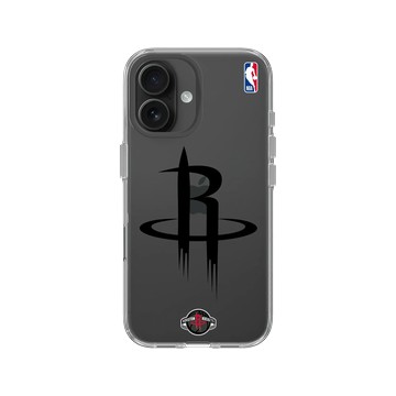 iPhone 16 Clear Case（相機按鈕） 透明 - NBA - B&W-休士頓火箭 Houston Rockets B&W