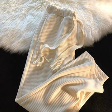 燈芯絨褲子男潮牌帥氣夏季衛褲港風寬松直筒長褲垂感百搭休閑褲潮