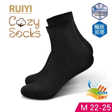 RUIYI極致涼感素色短襪-R1510M黑