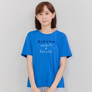 a la sha 特殊亮片繡花Logo棉T