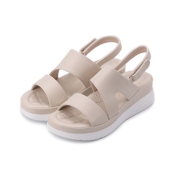 Good-Day 寬面厚底涼鞋 米 女鞋