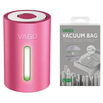 VAGO Z C 真空機 + 真空袋 L 組合 TVD2C-PINK + TVBZ32