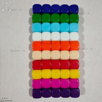 【多種選擇】16mm16號圓角實色彩色光麵光闆空白骰子色子篩子投子