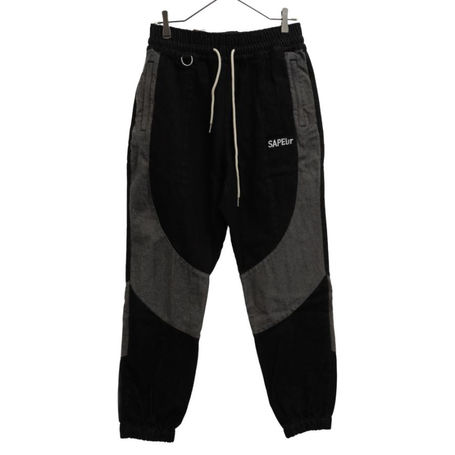 SAPEur サプール DENIM TRACK PANTS デニムトラックパンツ ブラック A0021-177 | LINEブランドカタログ