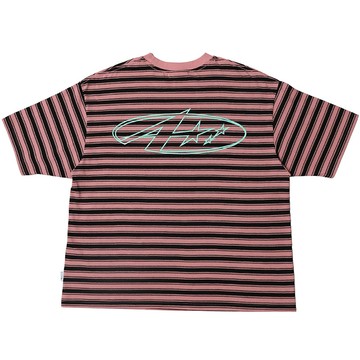 MTA M26SSP A STAR BOXY STRIPED TEE 寬短版 條紋 短T (粉黑條紋)