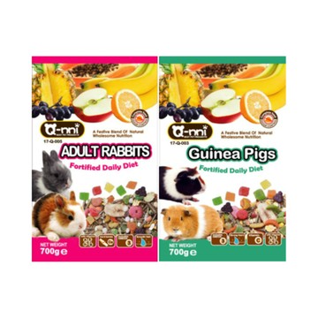 Q-nni 天竺鼠/寵物兔水果大餐 700g x 4入組(購買第二件贈送寵物玩具x1包)