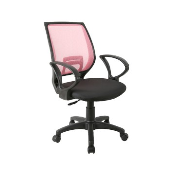 dfhouse梅斯特防潑水透氣網布電腦椅-附扶手-粉紅色