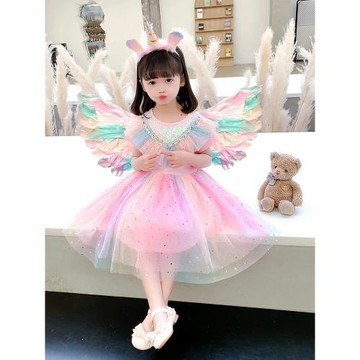 女童連衣裙春秋兒童愛莎公主裙子艾莎春季生日禮服小女孩春裝紗裙