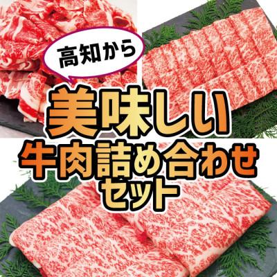 ふるさと納税 高知市 高知から美味しい牛肉詰め合わせセット　すき焼き・焼肉・切り落とし(計　約2kg)