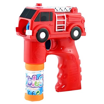 17mall 兒童玩具電動聲光火車消防車泡泡槍附贈泡泡水  1個  紅色