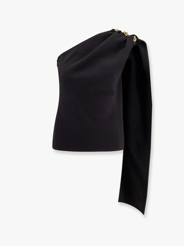 Asymmetric viscose and wool crêpe top - BOTTEGA VENETA - gender_Woman